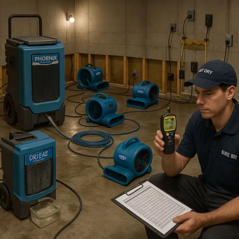Structural Drying and Dehumidification process in Lafourche Parish, LA
